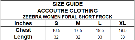 ZEEBRA WOMEN FORAL SHORT FROCK
