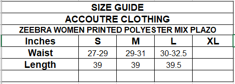 ZEEBRA WOMEN PRINTED POLYESTER MIX PLAZO