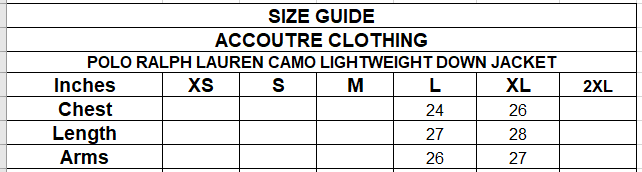 POLO RALPH LAUREN CAMO LIGHTWEIGHT DOWN JACKET