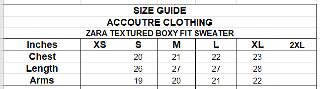 ZARA TEXTURED BOXY FIT SWEATER