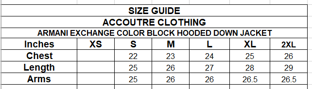 ARMANI EXCHANGE COLOR BLOCK HOODED DOWN JACKET