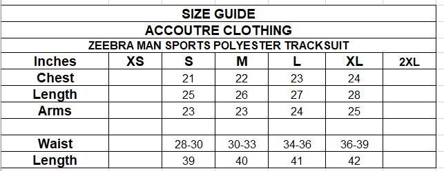 ZEEBRA MAN SPORTS POLYESTER TRACKSUIT