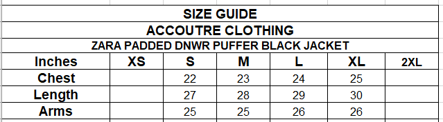 ZARA PADDED DNWR PUFFER BLACK JACKET