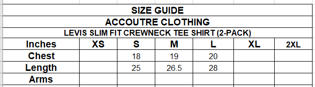 LEVIS SLIM FIT CREWNECK TEE SHIRT (2-PACK)