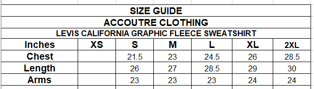 LEVIS CALIFORNIA GRAPHIC FLEECE SWEATSHIRT