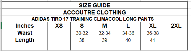 ADIDAS TIRO 17 TRAINING CLIMACOOL LONG PANTS