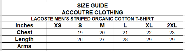 LACOSTE MEN’S STRIPED ORGANIC COTTON T-SHIRT