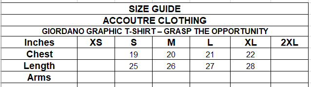 GIORDANO GRAPHIC T-SHIRT – GRASP THE OPPORTUNITY