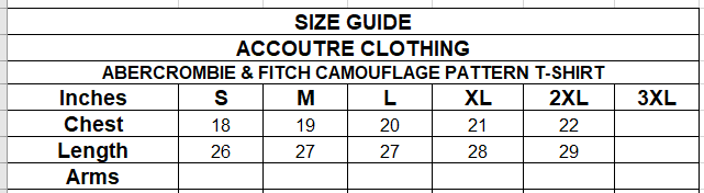 ABERCROMBIE & FITCH CAMOUFLAGE PATTERN T-SHIRT