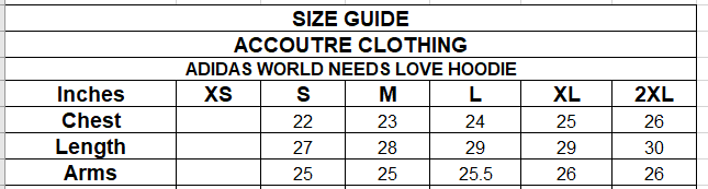 ADIDAS WORLD NEEDS LOVE HOODIE