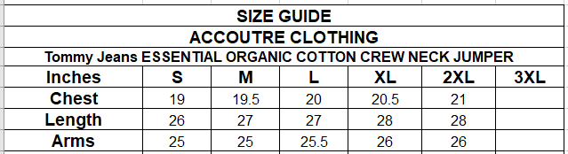 TOMMY JEANS ESSENTIAL ORGANIC COTTON CREW NECK JUMPER
