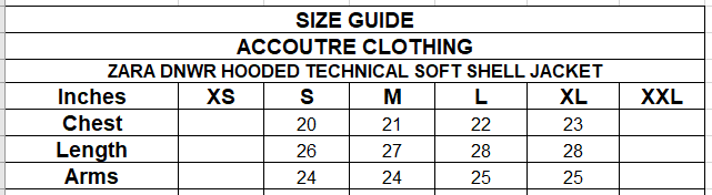 ZARA DNWR HOODED TECHNICAL SOFT SHELL JACKET