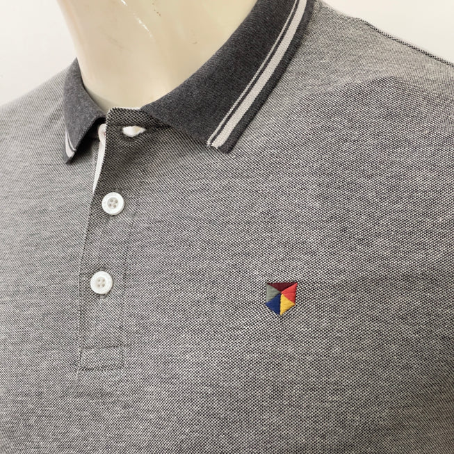 Jack & Jones Multi Color Embroidery Logo Grey Polo - Image 2