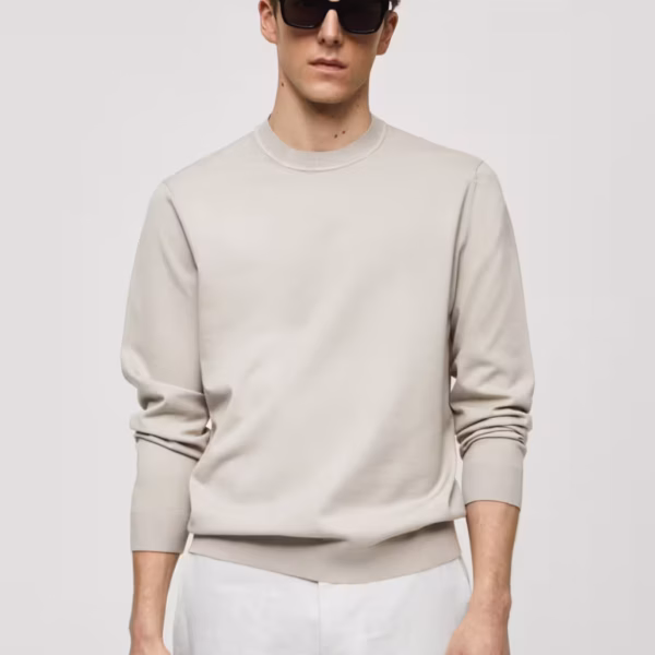 Alternative view of Mango Round-neck Cotton Knitted Sweater