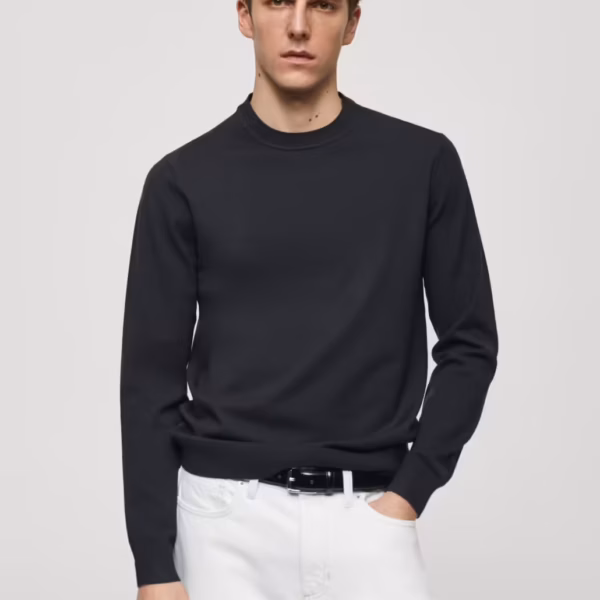 Mango Round-neck Cotton Knitted Sweater