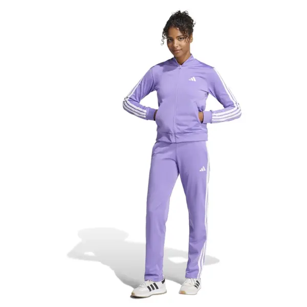 Adidas Women's Essentials 3-Stripes Track Suit - PURPLE