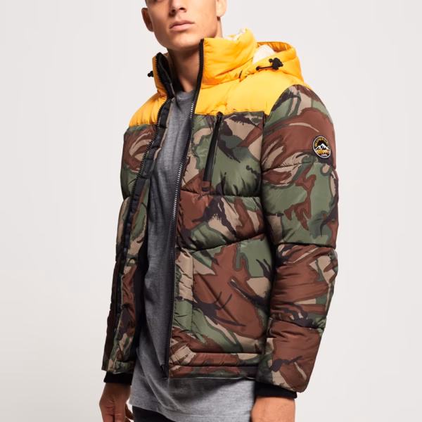 Superdry Expedition Detachable Hood Jacket - Yellow Camo