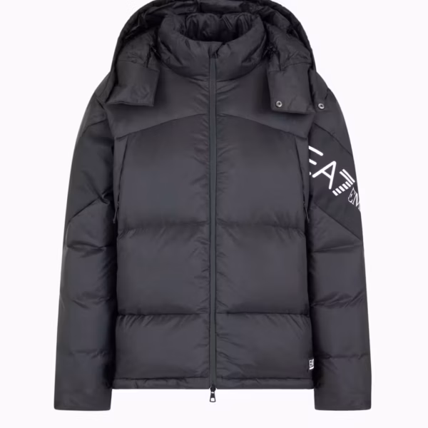 Alternative view of EMPORIO ARMANI OVERSIZED DOWN JACKET WITH HOOD AND OVERSIZED LOGO