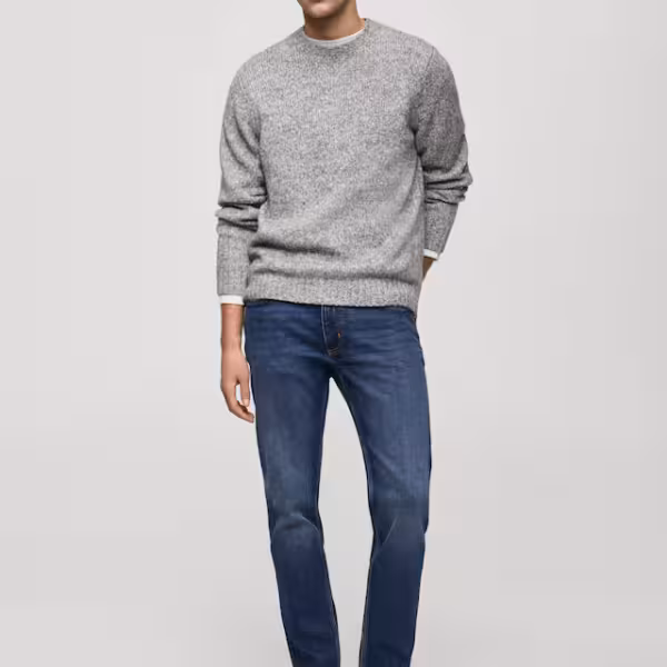 MANGO Jan slim-fit faded dark-wash jeans