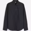 H&M Slim Fit Easy-Iron Button Down Shirt - Jet Black