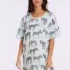 VIVANCE Zebra Print Night Long Shirt
