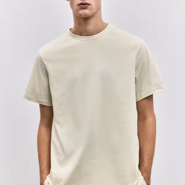 H&M Regular Fit Round-Neck T-Shirt - Light Beige