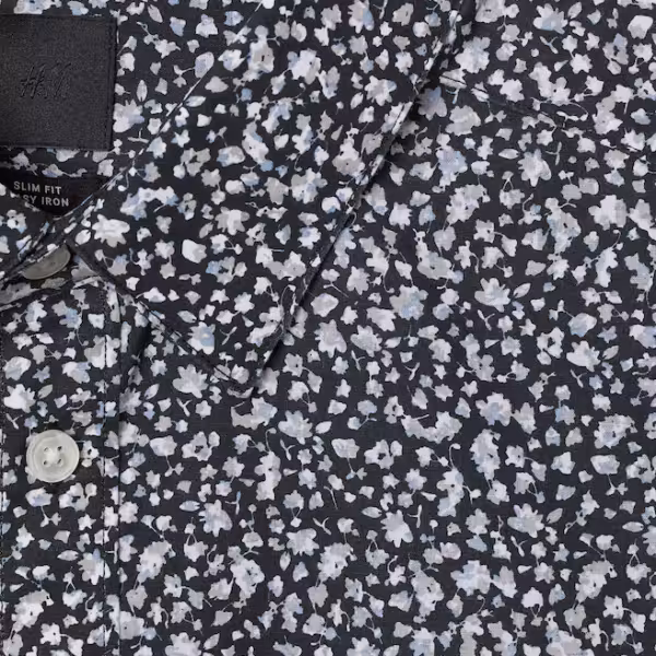 Alternative view of H&M Floral Print Easy-iron shirt Slim fit