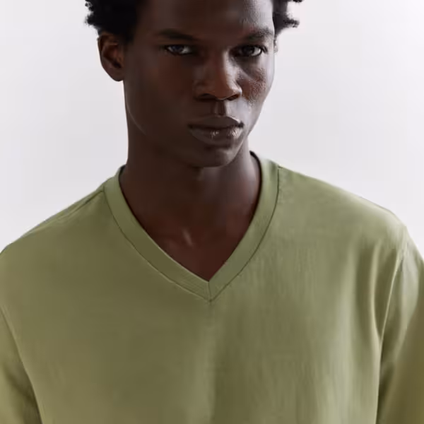 Alternative view of H&M Regular Fit V-Neck T-Shirt - Light Green