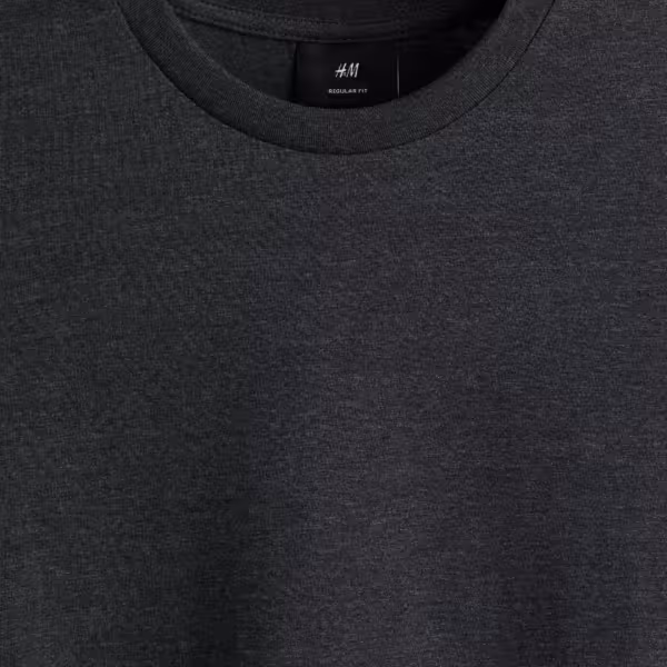 Alternative view of H&M Regular Fit Round-Neck T-Shirt - Charcoal