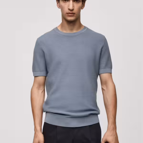 Mango Tencel Braided Knitted T-shirt #2