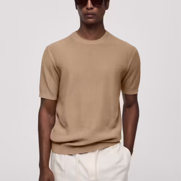 Alternative view of Mango Cotton Ribbed knit t-shirt #7