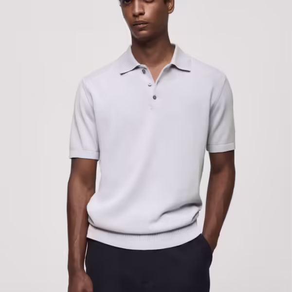 Mango Cotton Fine-knit Polo Sweater Shirt #13