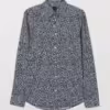 H&M Floral Print Easy-iron shirt Slim fit
