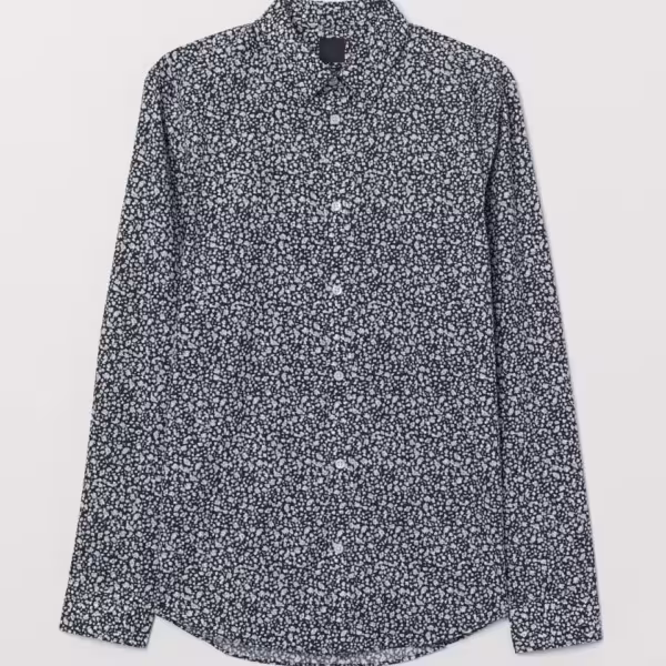 H&M Floral Print Easy-iron shirt Slim fit