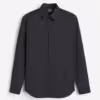 H&M Slim Fit Easy-Iron Button Down Shirt - Charcoal Black