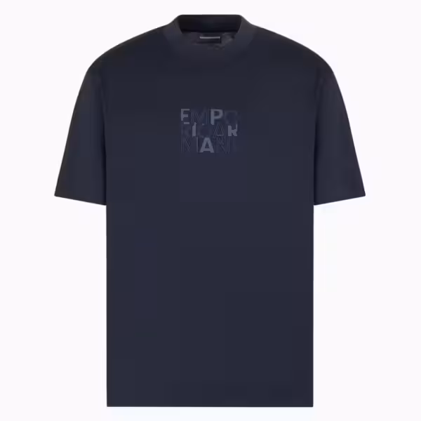 Emporio Armani Lyocell-blend jersey T-shirt Navy