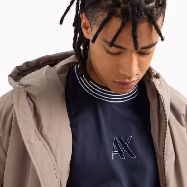 Alternative view of Armani Exchange AX ASV mercerised cotton T-shirt Navy