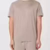Emporio Armani logo-tape cotton T-shirt Sand