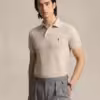 Ralph Lauren 25 Custom Slim Fit Iconic Mesh Polo Shirt - Dune Heather