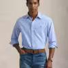 Polo Ralph Lauren-Gingham Oxford Checkered Shirt-Sky Blue & White