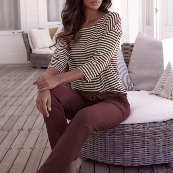 Alternative view of H.I.S Embroidery Logo Stripes Tracksuit Maroon