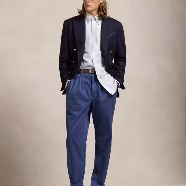 Ralph Lauren Whitman Relaxed Fit Pleated Chino Trouser Navy