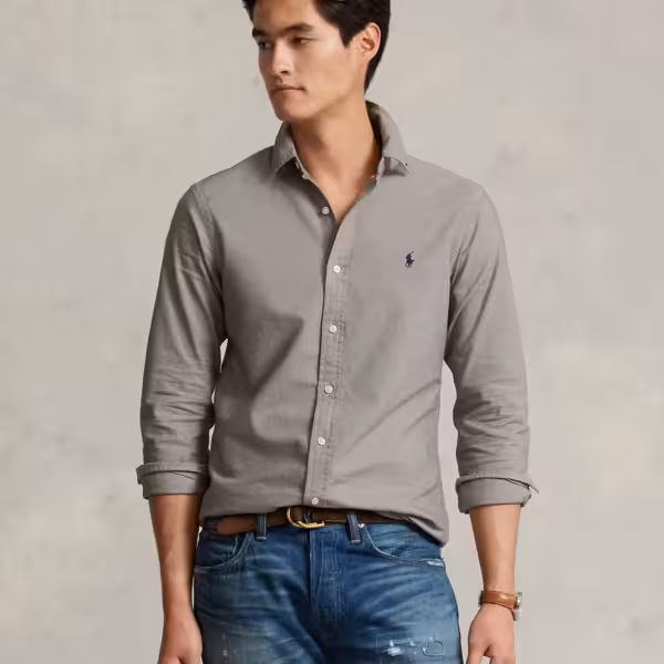 Polo Ralph Lauren Classic Fit Garment-Dyed Oxford Shirt - Perfect Grey