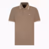 EMPORIO ARMANI Slim-fit stretch Pique Polo With Micro Eagle - Brown