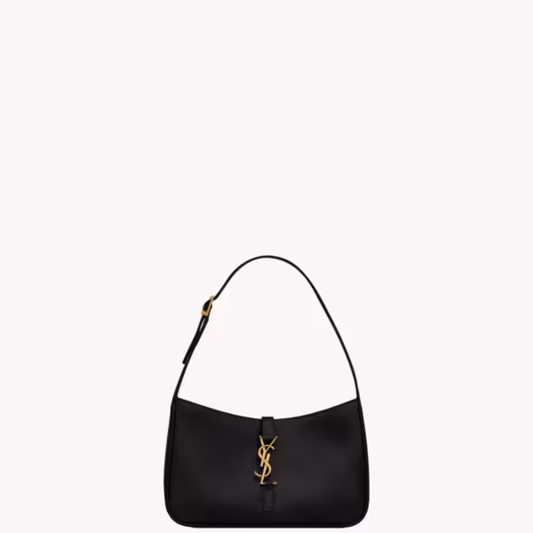 SAINT LAURENT YSL 5 To 7 In Smooth Leather Hobo Bag - NOIR