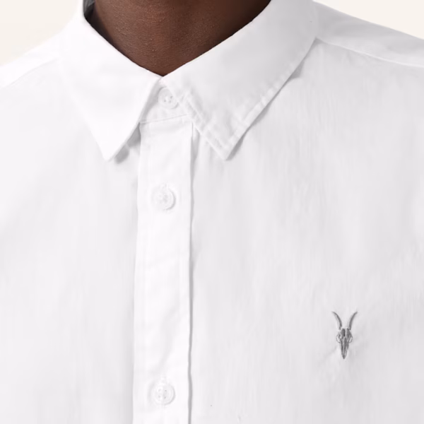 Alternative view of ALLSAINTS Gleason Long Sleeve Ramskull Shirt White
