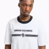 Armani Exchange Regular fit T-shirt with logo Embroidery - White