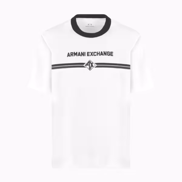 Alternative view of Armani Exchange Regular fit T-shirt with logo Embroidery - White