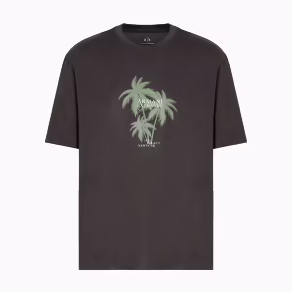 Armani Exchange Regular Fit Palm Tree Print T-shirt