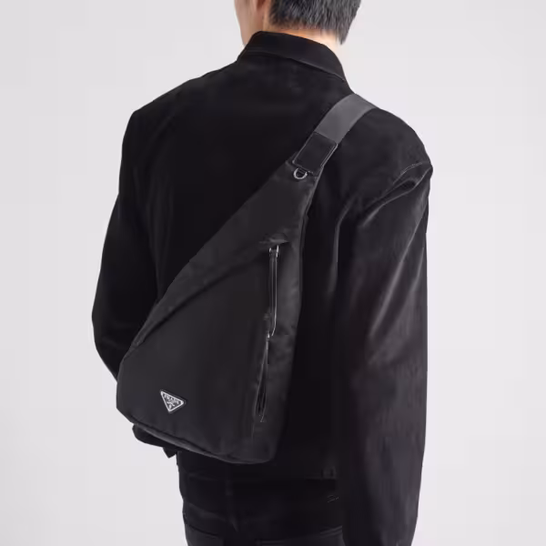 Alternative view of Prada TESSUTO Nylon Saffiano Leather Wasit Bag In Black